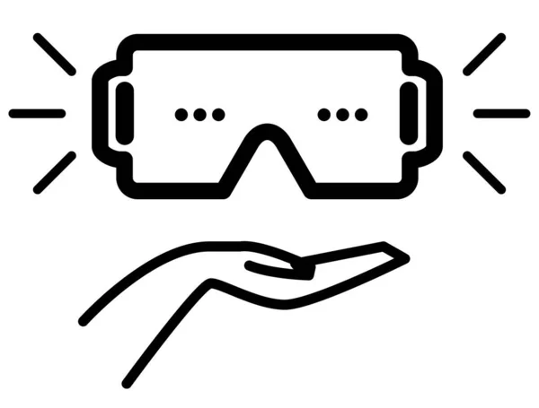 Virtual Reality Kopfbedeckungen Icon Als Eps Datei — Stockvektor