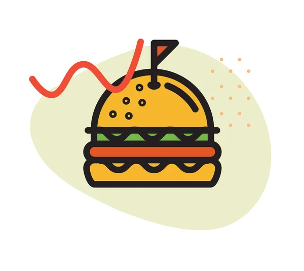 Burger Hamburger Gyorsétterem Junk Food Icon Eps File — Stock Vector