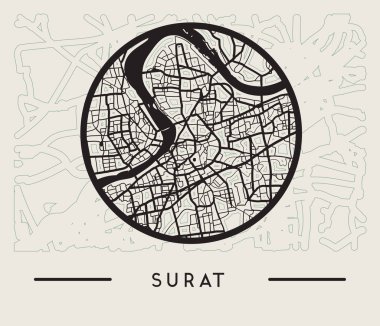 Soyut Surat Şehir Haritası - Görüntü EPS 10 Dosyası