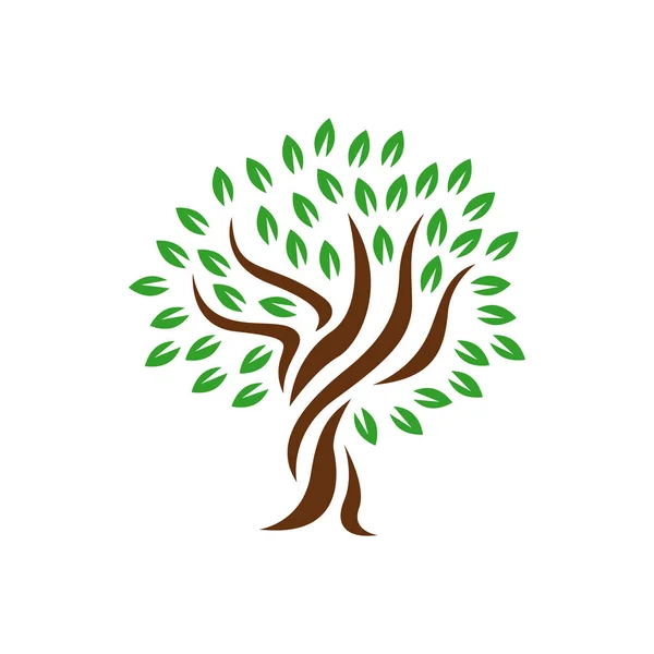 Ağaç logosu vektör grafik illüstrasyonlar basit siluet — Stok Vektör