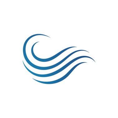 Okyanus Su Dalgaları logosu Tasarım Vektör Şablonu çizimleri