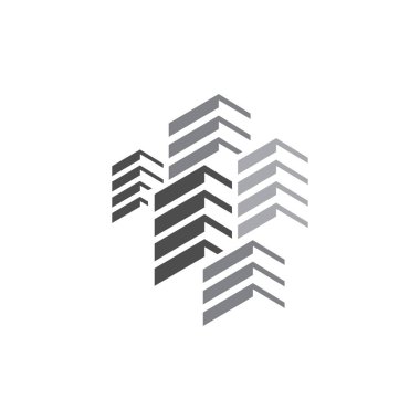 Realty Flat Apartment modern Bina logo tasarım grafik tarzı