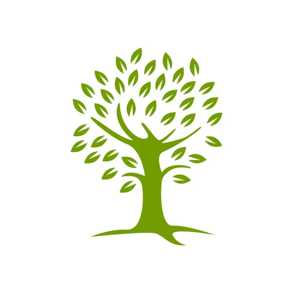 Ağaç logosu vektör grafik illüstrasyonlar basit siluet — Stok Vektör