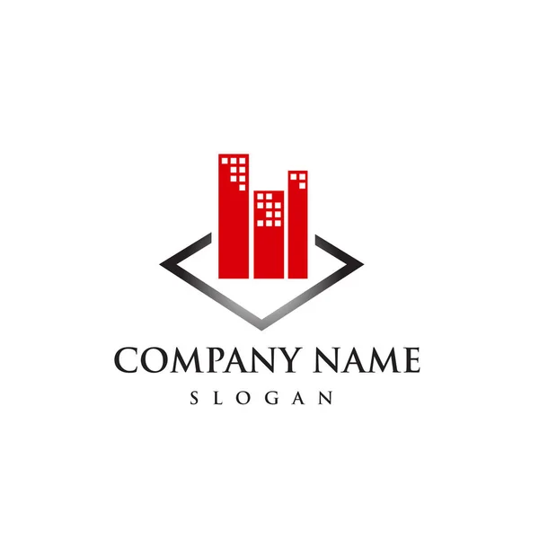 Realty Flat apartman modern épület logo design grafikai stílus — Stock Vector
