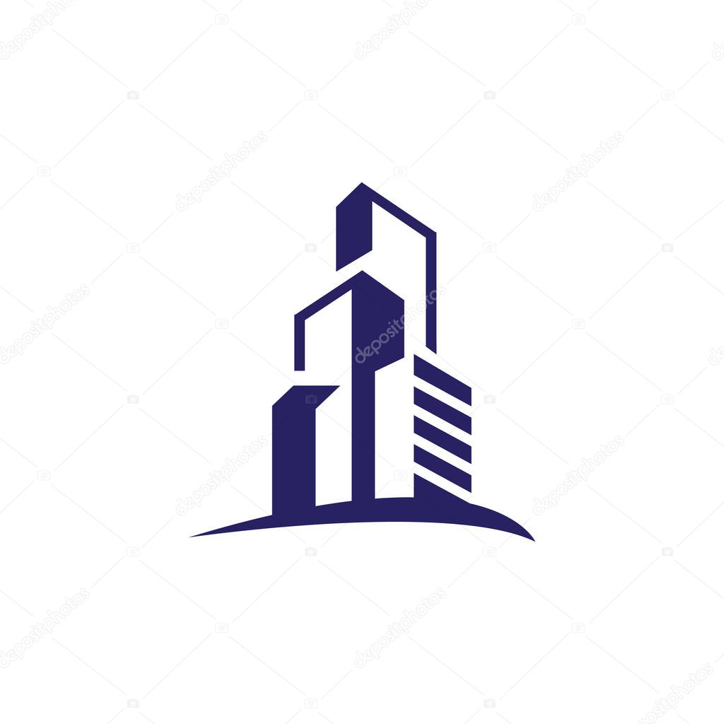 Realty Flat Apartment modern Building logo design graphic style