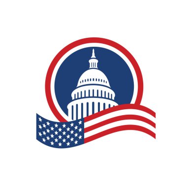 yaratıcı basit amerikan capitol bina vektör logo tasarımı