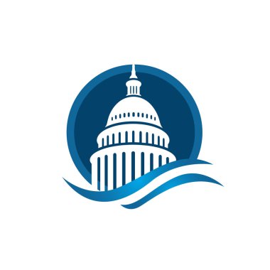 yaratıcı basit amerikan capitol bina vektör logo tasarımı