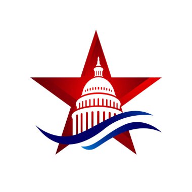 yaratıcı basit amerikan capitol bina vektör logo tasarımı
