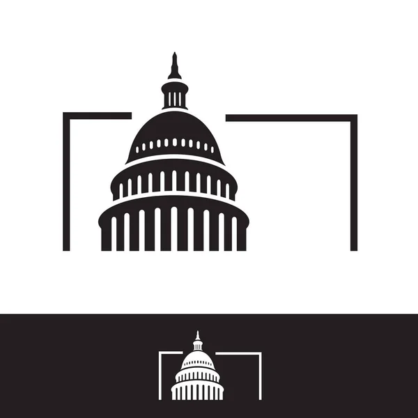 Creatieve eenvoudige Amerikaanse Capitol gebouw vector logo ontwerp — Stockvector