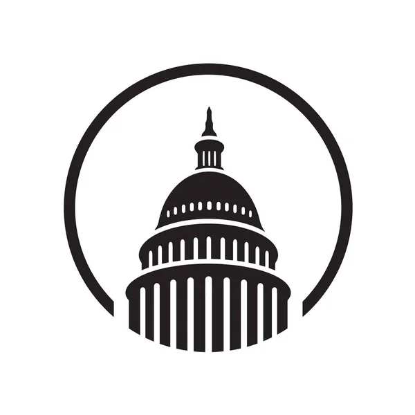 Premium creatieve Landmark Capitol gebouw logo vector design IC — Stockvector