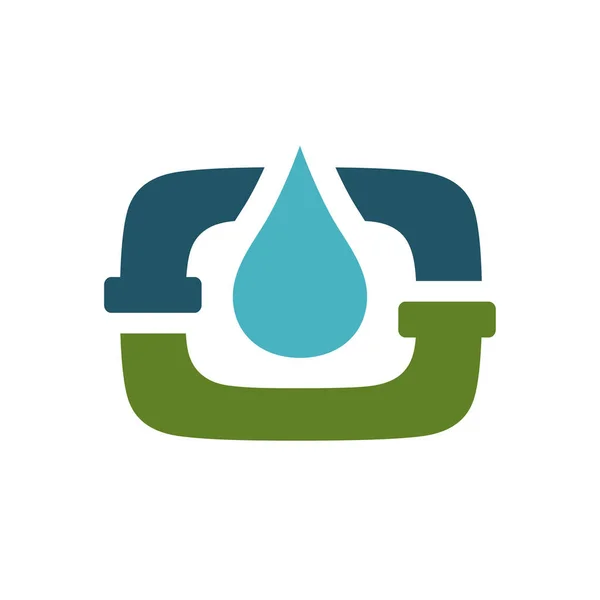 Domovní instalace a opravy vody systém dodávky logo návrh — Stockový vektor
