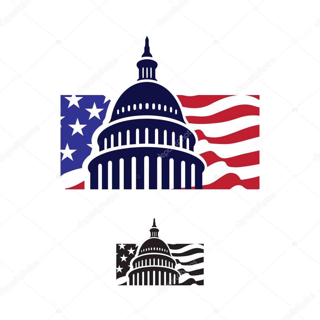 Government icon Premium Creative Capitol building logo vector de