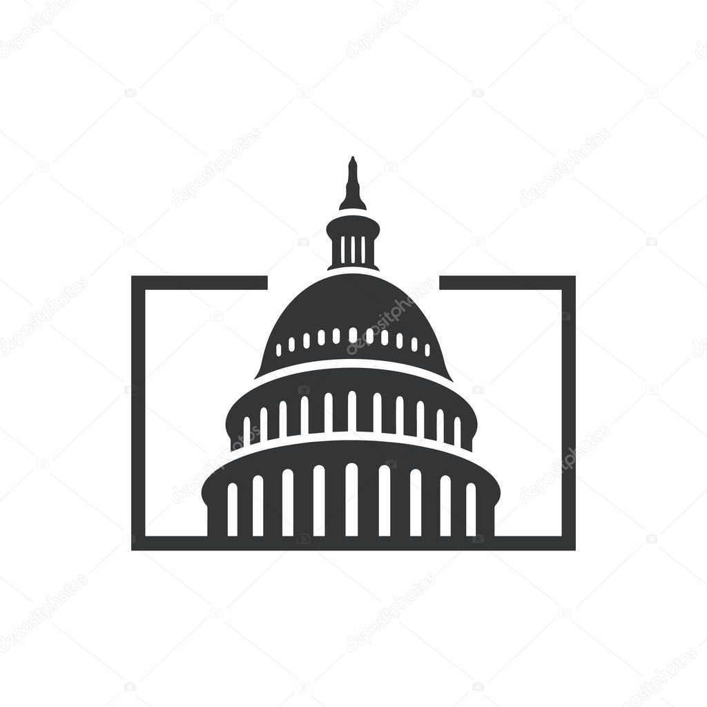 Government icon Premium Creative Capitol building logo vector de