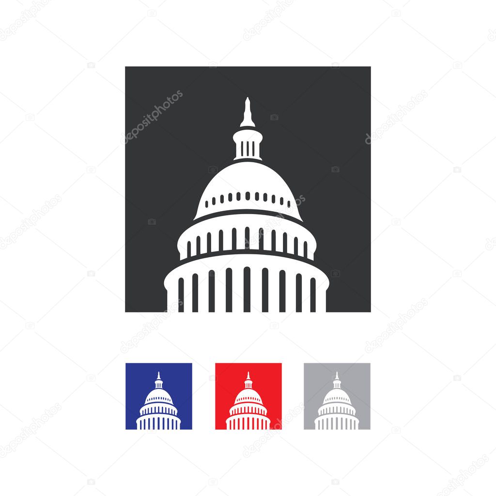 Government icon Premium Creative Capitol building logo vector de