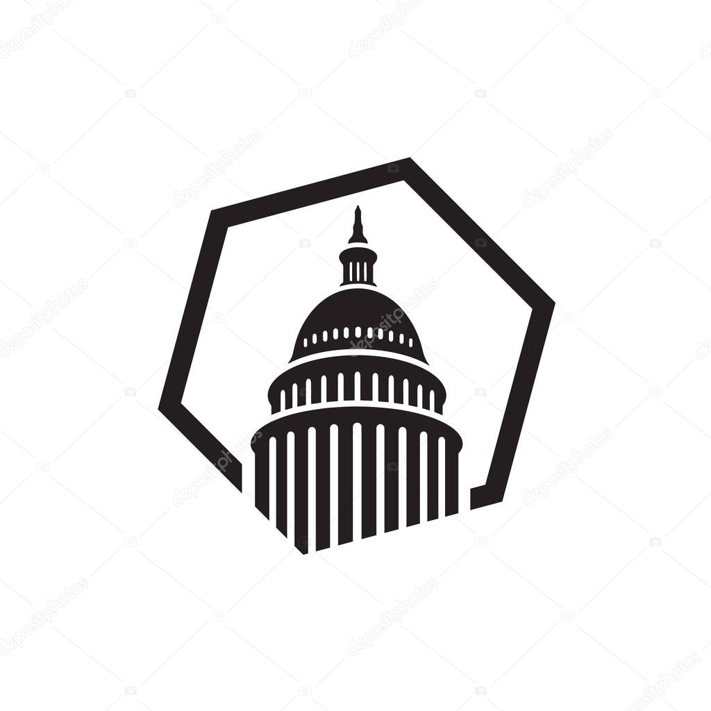 Premium Creative Landmark Capitol building logo vector design Ic
