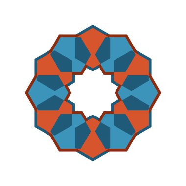 Yuvarlak amblem çiçek bir daire n doğrusal tarzı Vektör soyut b