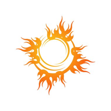 Güneş logosu simgesi vektör illüstrasyon sarı s bir Sunshine elemanı