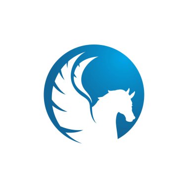 Kanatlı Soyut At Powerfull pegasus tek boynuzlu at uçan vecto