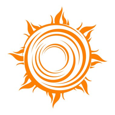 Güneş logosu simgesi vektör illüstrasyon sarı s bir Sunshine elemanı