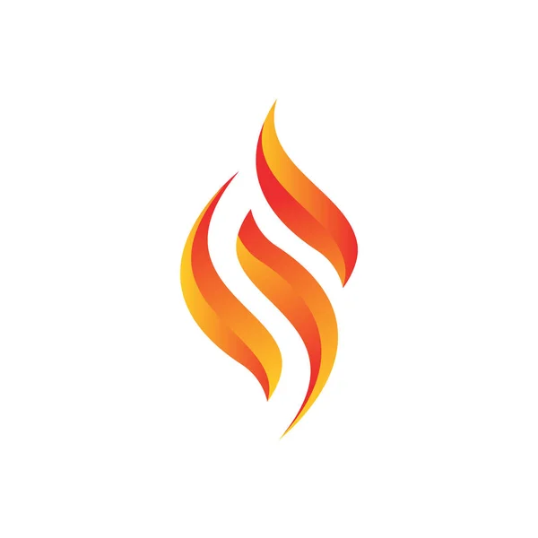 Flammes de feu logo vectoriel icônes de conception illustrations dans le dos blanc — Image vectorielle