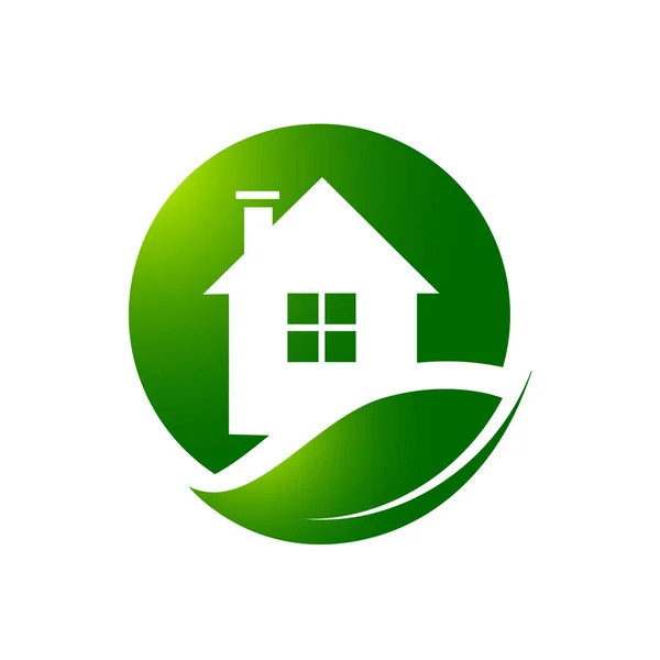 Ambiente Casa amigable Eco Green house logo vector icono desig — Vector de stock