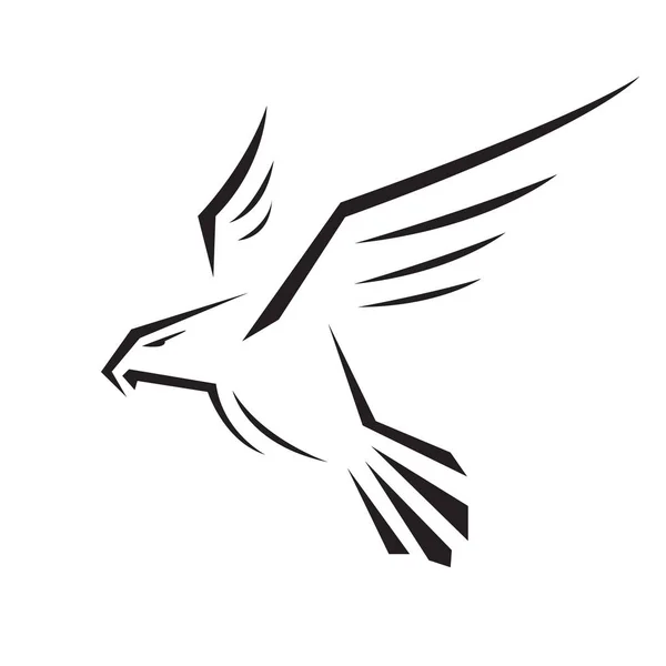 Hawk Falcon Eagle vector logo ontwerp pictogram illustratie sjabloon — Stockvector