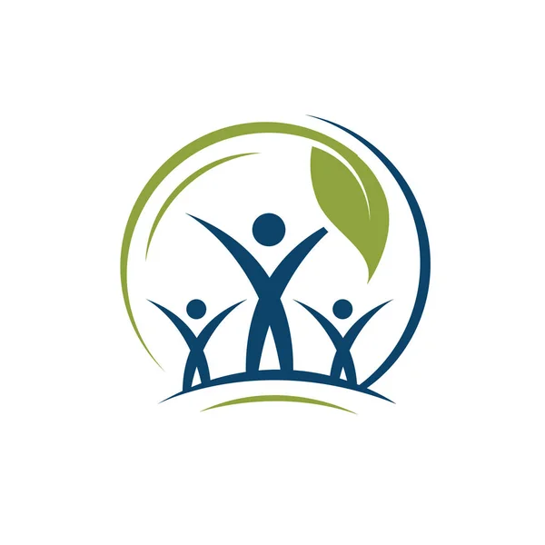 Famiglia astratta Logo sanitario grafica vettoriale — Vettoriale Stock