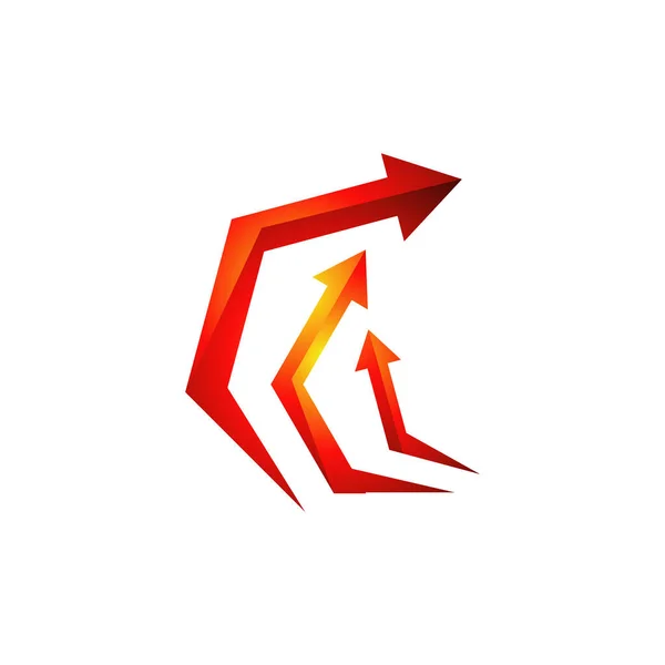 Modelo de ícone de vetor de design de logotipo de seta abstrata elegante —  Vetores de Stock
