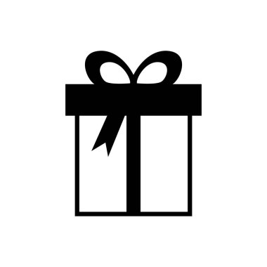 kurdele ve kutlama elemanı ile hediye kutusu logo vektör