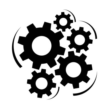 Gears and cogs vector illustration in black and white styles clipart