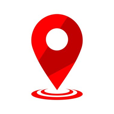 Gps simgesi vektör logo tasarımı. Harita işaretçisi simgesi. Pin konum symb