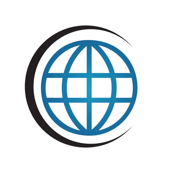 Hoja verde globo global logo diseño vector ilustraciones — Archivo Imágenes Vectoriales