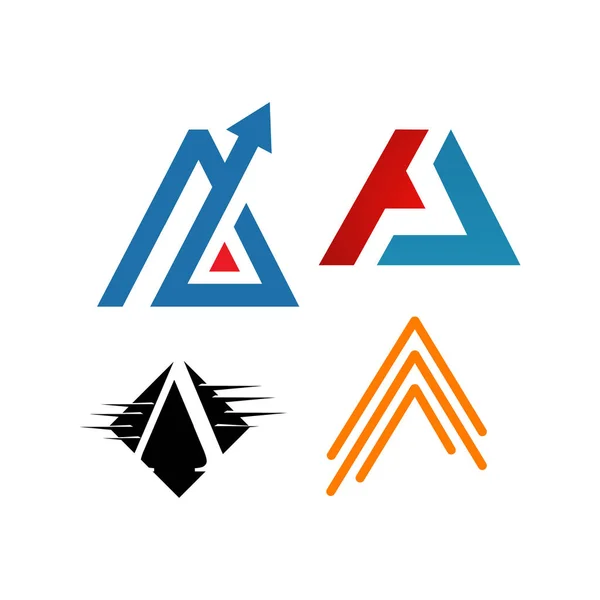 Carta A Logos um triângulo moderno logotipo inspirações vetor — Vetor de Stock
