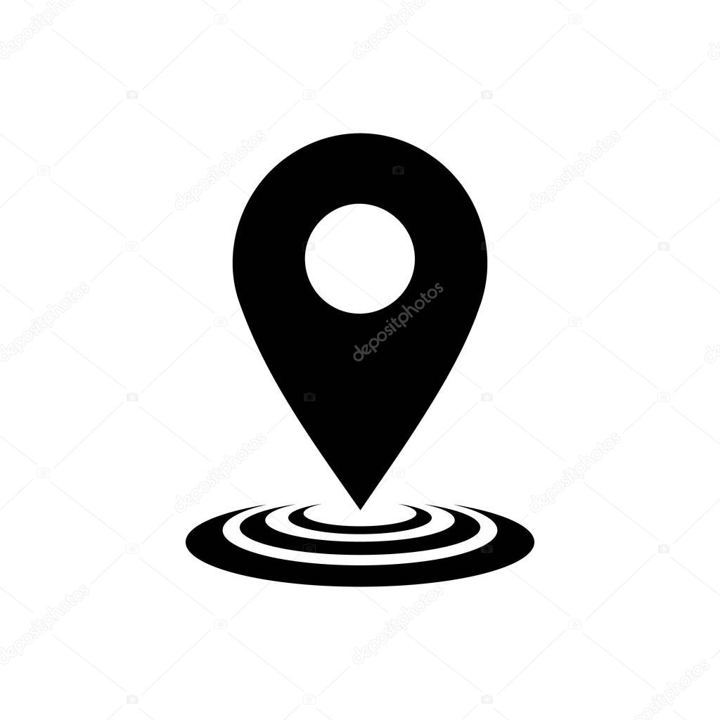 GPS icon vector logo design. Map pointer icon. Pin location symb