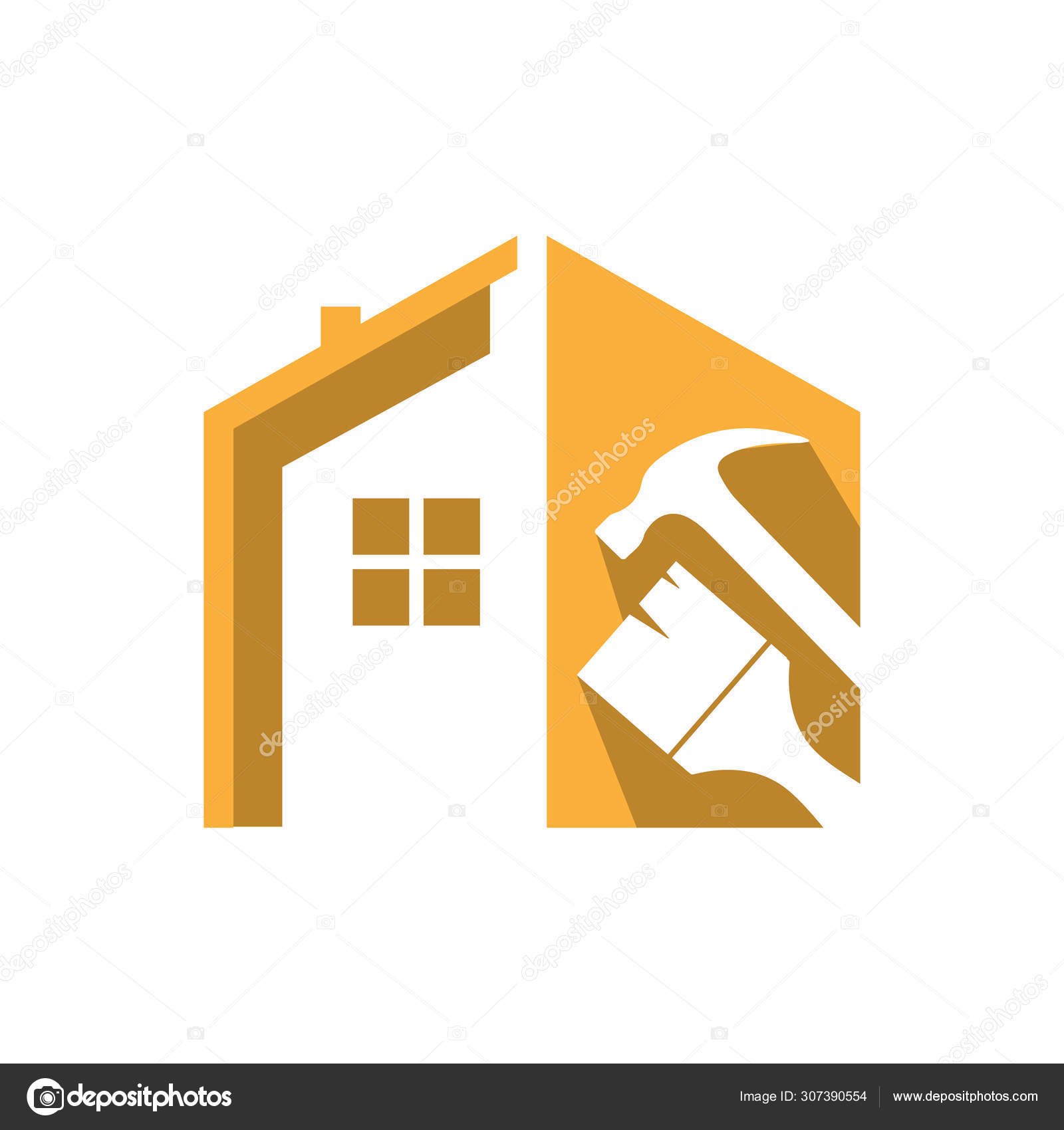 Home Reparación Logotipo con herramientas de mantenimiento y construcción  de casas c Vector de stock #307390554 de ©freaktor, image size:1600x1700