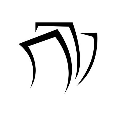 Kağıt simgesi vektör logosu kırtasiye yığını kağıtları templa yığılmış