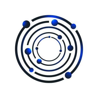 geometrik teknoloji web halkaları vektör soyut daire logo desig