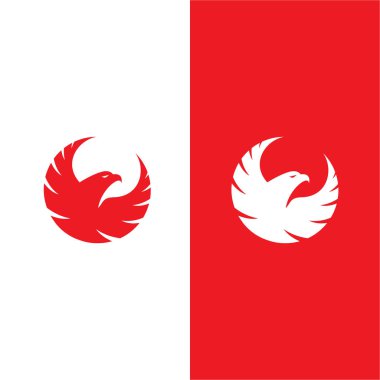 awk Falcon Eagle vektör Logo tasarım simgesi illüstrasyon Şablon