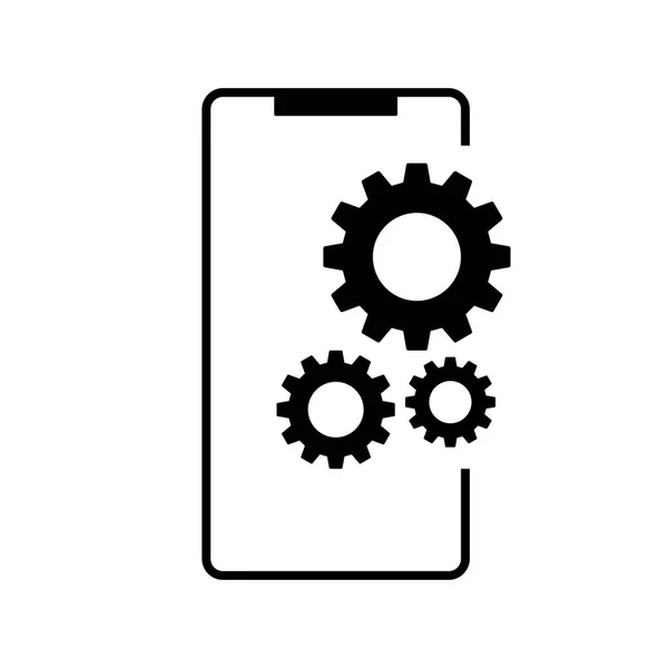 Smartphone Line Art mobil telefon logo vektor ikon design templat — Stock Vector