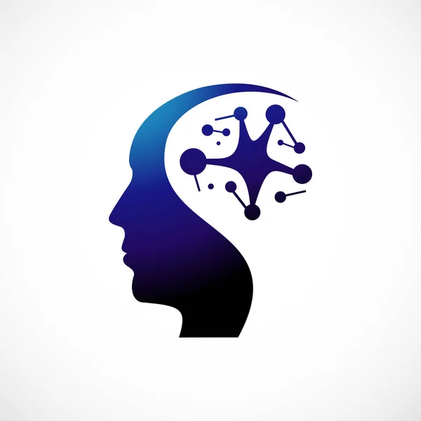 Intellegent esprit tête santé logo conception vectoriel illustration — Image vectorielle