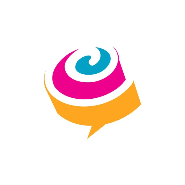 Colorido diálogo globos burbuja discurso logo vector icono illustr — Vector de stock
