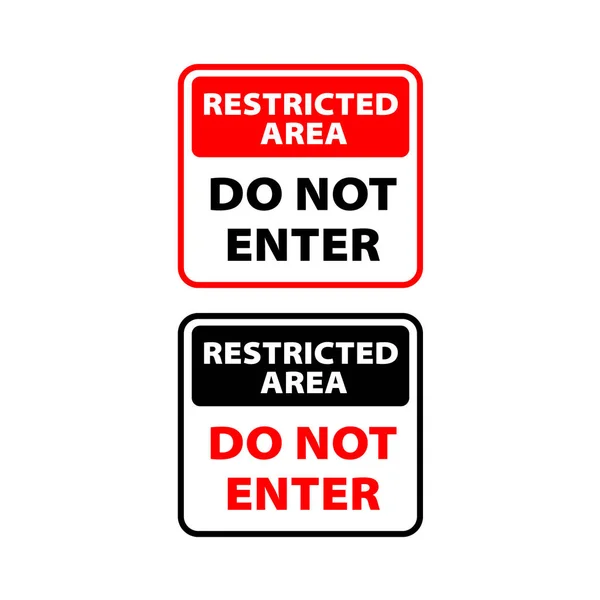 Stop Restriction Não insira o ícone do vetor de design de sinal de logotipo —  Vetores de Stock