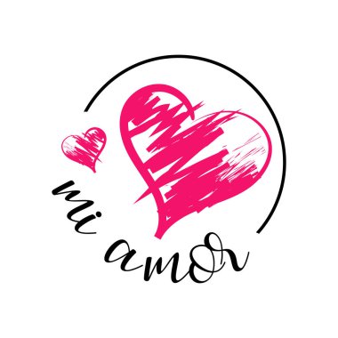 Mi Amor vektör el İspanyolca vektör dijital aşkım yazma 
