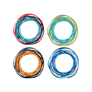 renkli yaratıcı soyut daire logo tasarım grafik elemanı te