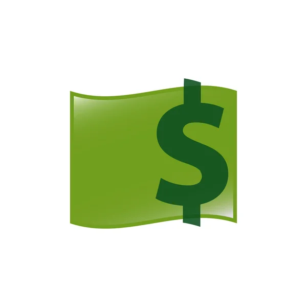 Eenvoudige groene geld dollar logo ontwerp teken pictogram symbool illustrat — Stockvector