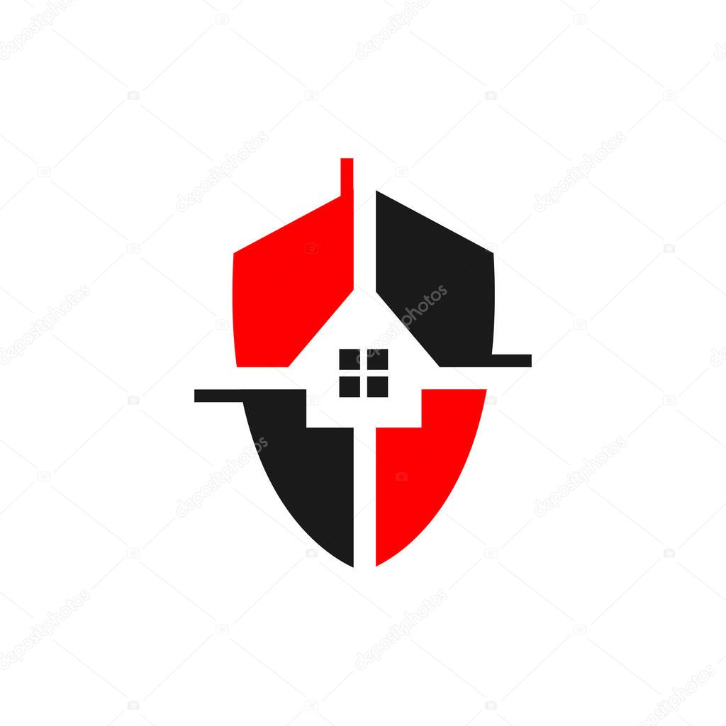 Home Security logo design vector template illustration