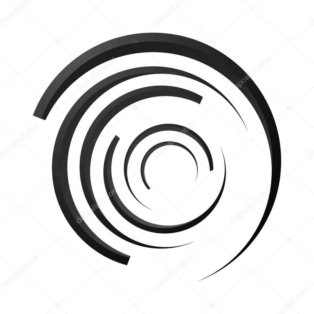 Circular swirl Abstract geometric vortex logo design vector elem