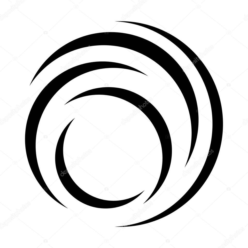 Circular swirl Abstract geometric vortex logo design vector elem