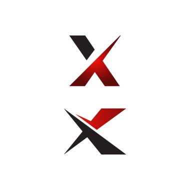strongl X Letter logo tasarım vektör kavramı illüstrasyon