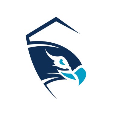 şahin kuş logosu tasarım vektör illustr yaratıcı ve modern başkanı